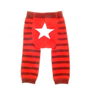 Baby Leggings - Red With White Star