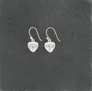 Drop Heart Earrings Sterling Silver