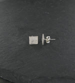 Textured Square Stud Earrings Sterling Silver