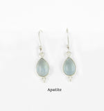 Green Amethyst Drop Earrings Sterling Silver