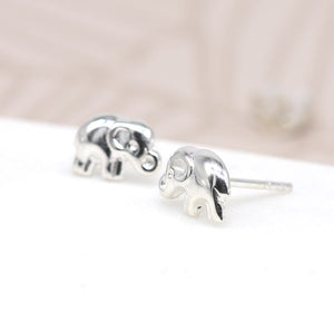 Sterling Silver Elephant Stud Earrings