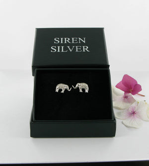 Elephant Stud Earrings Sterling Silver