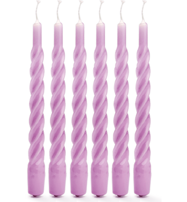 Twisted Candles Lilac - Set of 6