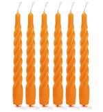Twisted Candles Orange - Set of 6