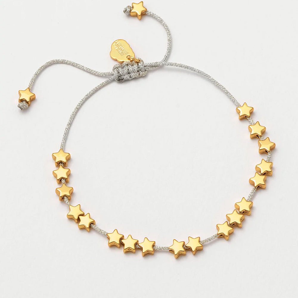 Gold Stars So Bright Bracelet With Gold Metallic Cord