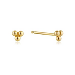 Modern Minimalism Triple Ball Stud Earrings in Gold
