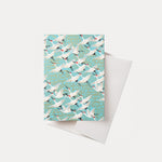 Greetings Card - White Cranes / Blue