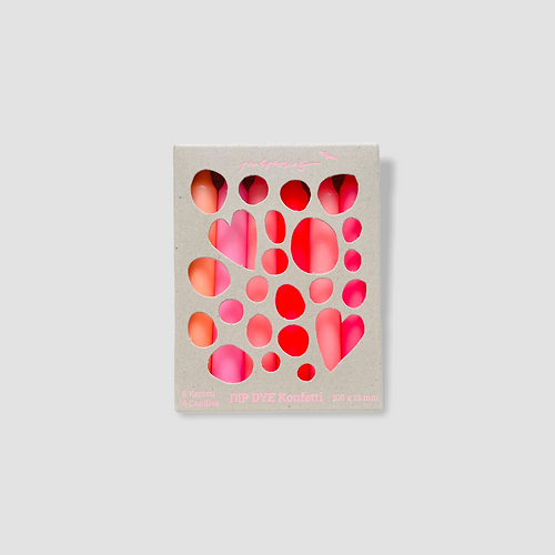 Boxed Set of 6 Dip Dye Konfetti 'Girls' Candles - Pinks