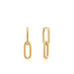 Cable Link Earrings in Gold