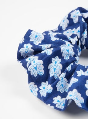 Aspen Bloom Scrunchie - Navy