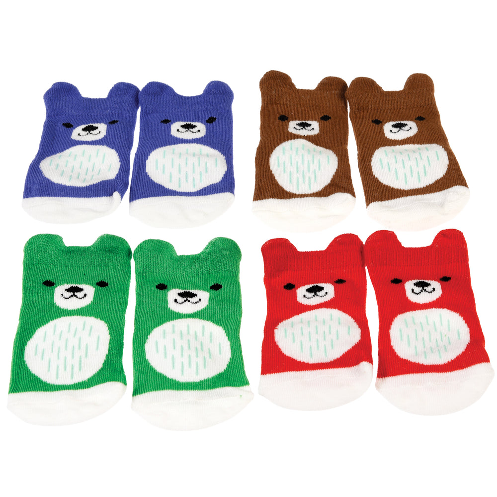 Bear Boxed Set of 4 Pairs of Baby Socks