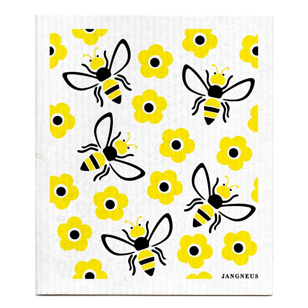 Black Yellow Bees Dishcloth