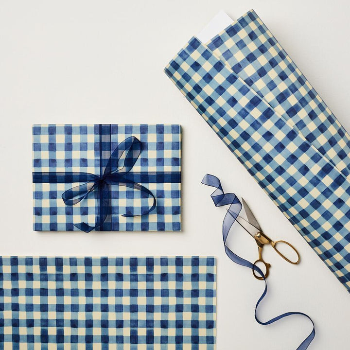 Blue Gingham Wrapping Paper