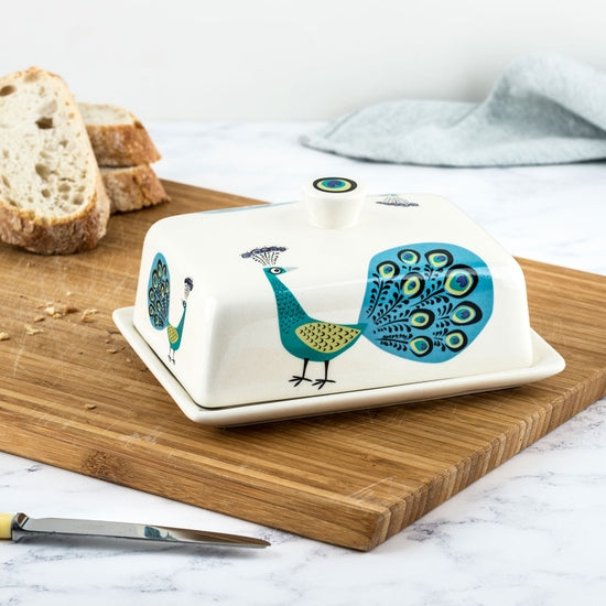 Hand-Made Ceramic Peacock Butter Dish