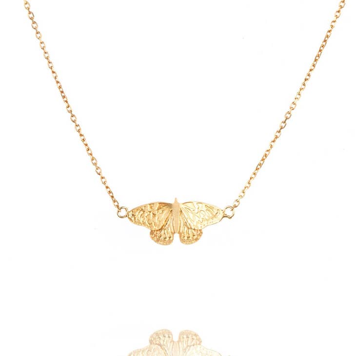 
                
                    Load image into Gallery viewer, Butterfly Pendant In Gold Plated Sterling Silver
                
            