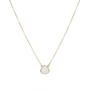 Cosmos Gold Necklace White Chalcedony