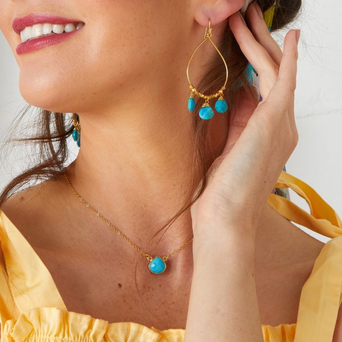 Cosmos Mini Gemstone Necklace Turquoise