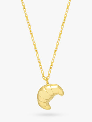 Gold Croissant Pendant Necklace