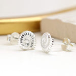 Sterling Silver Ammonite Shaped Stud Earrings