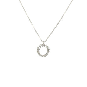 
                
                    Load image into Gallery viewer, Crystal Cluster Circle Necklace - Silver
                
            