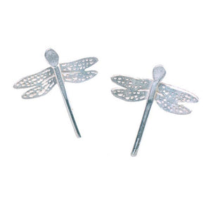 Dragonfly Stud Earrings In Sterling Silver