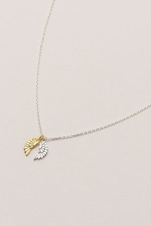 Wing Necklace - Silver And Gold Plated