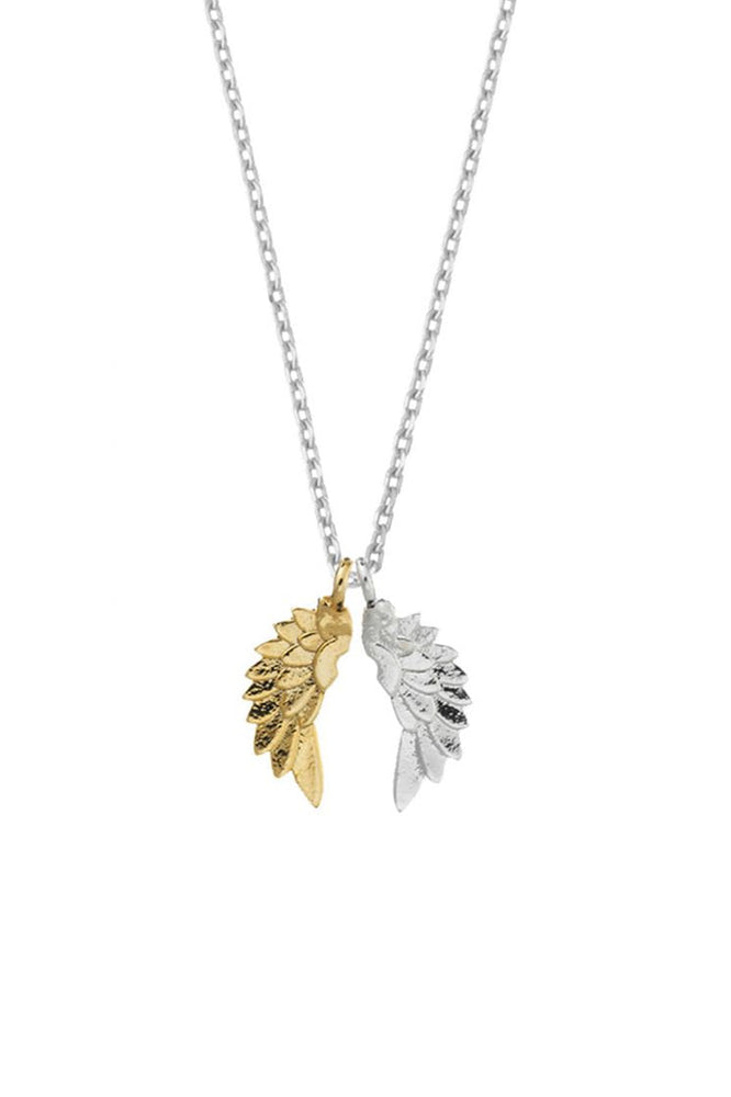 Wing Necklace - Silver And Gold Plated