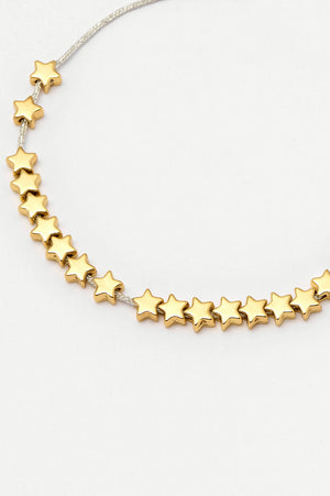 Gold Stars So Bright Bracelet With Gold Metallic Cord