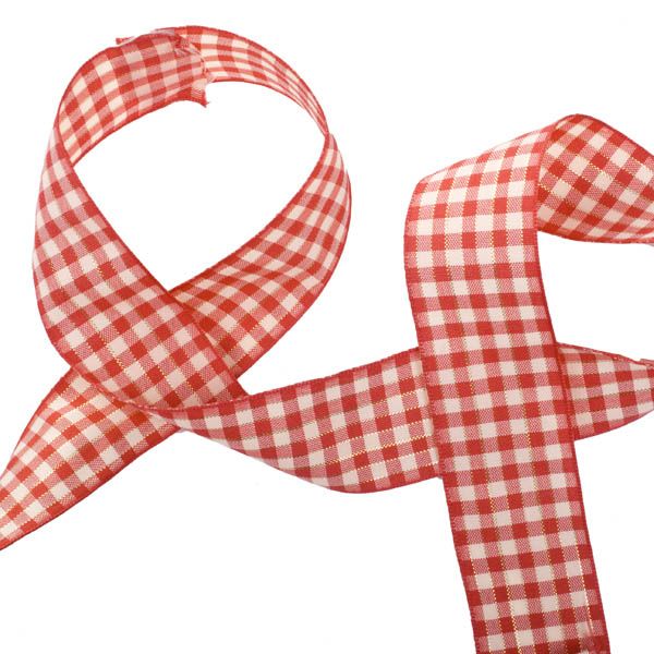 Wide Red Gingham Ribbon