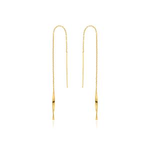 Gold Helix Threader Earrings