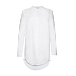 Core Oxford Longline Cotton Shirt, Organic Cotton, White