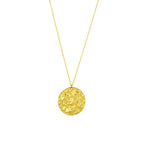 Harmonia Beaten Coin Short Gold Necklace