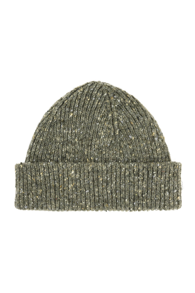 Speckled Donegal Wool Hat - Army Green