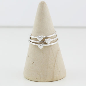 
                
                    Load image into Gallery viewer, Handmade Sterling Silver Mini Heart Ring
                
            