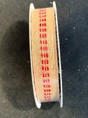 Hessian Red Stitched Ribbon