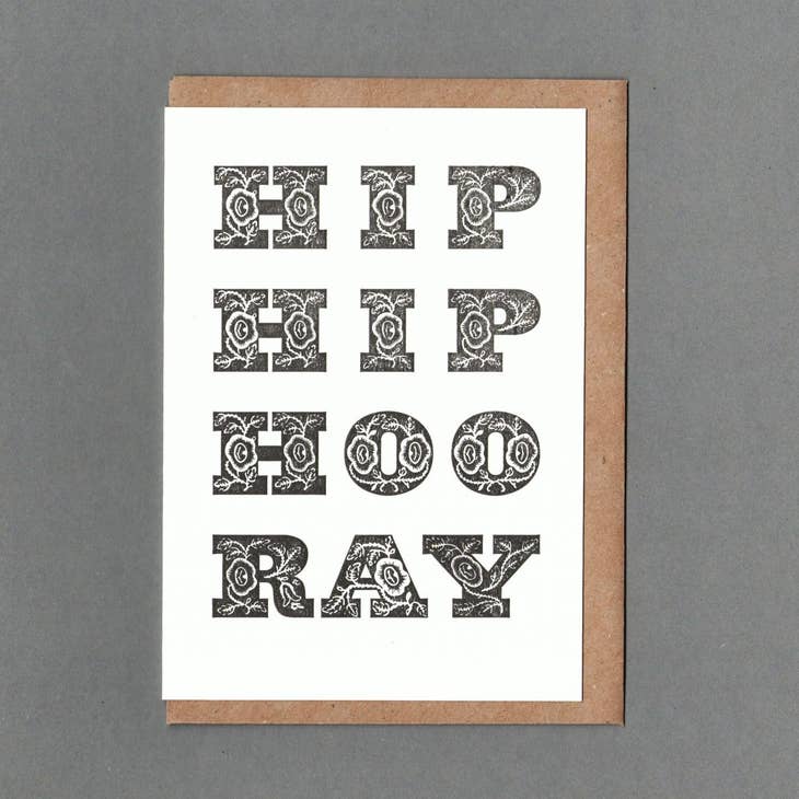Hip Hip Hooray Letterpress Card