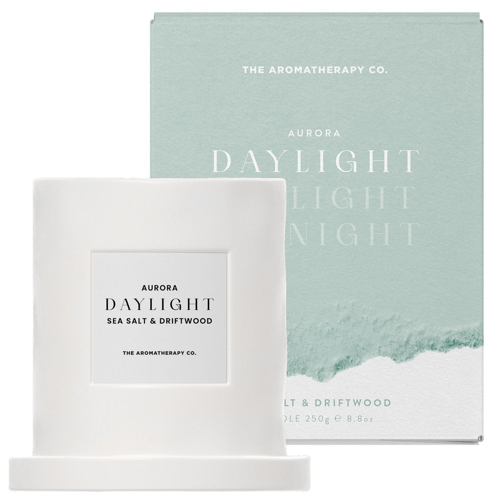 Aurora Daylight Ceramic Candle: Sea Salt & Driftwood 250g