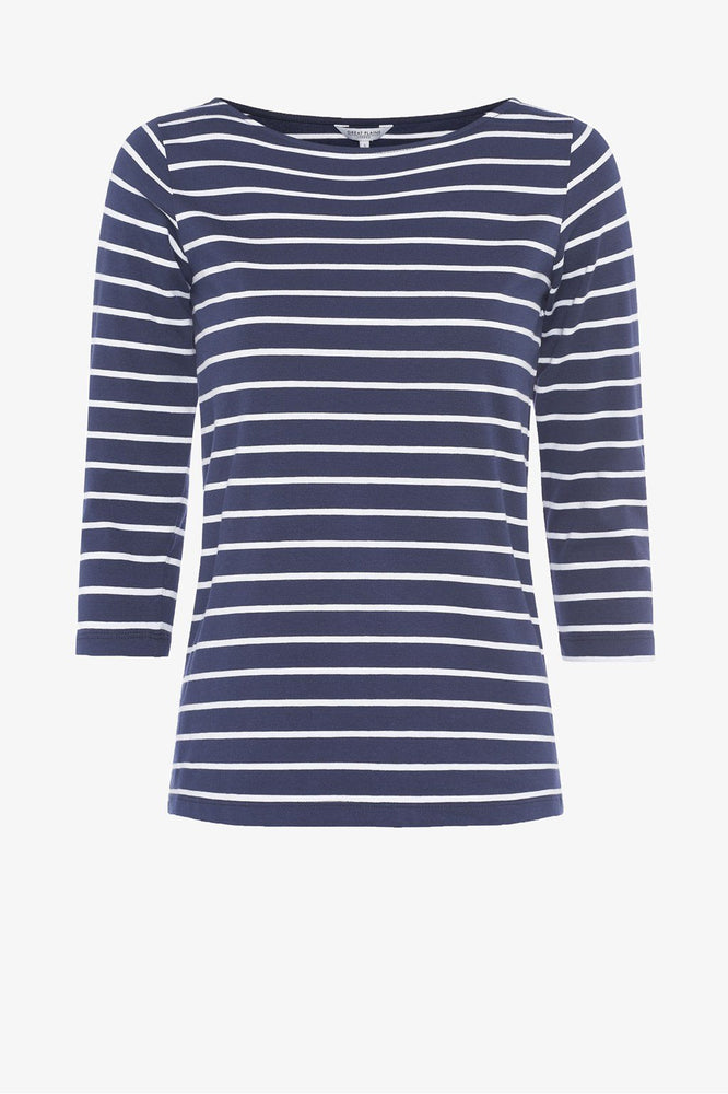 
                
                    Load image into Gallery viewer, Essential Jersey Top Optic Navy/White Organic Cotton
                
            