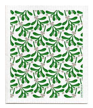 Mistletoe Dishcloth - Grey/Green
