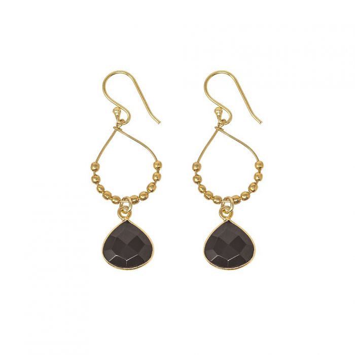 Bay Reef Drop Earrings in Gold - Black Onyx