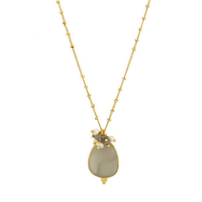 Willow Gold Necklace - Grey