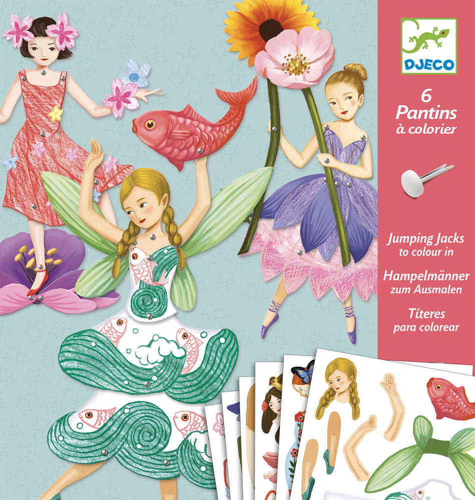 Jumping Jacks To Colour In - Fairies