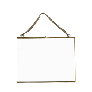 Medium Hanging Brass Photo/ Picture Frame - Landscape Style