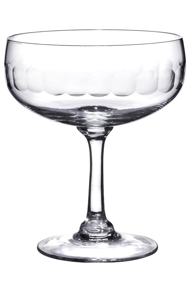 Set of 6 Lens Design Crystal Champagne Glasses by 'The Vintage List'