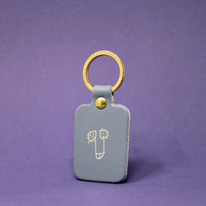 Embossed Leather Willie Key Ring