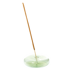 Dimple Glass Incense Holder - Green