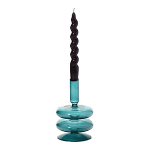 Glass Candle Holder - Ocean Teal