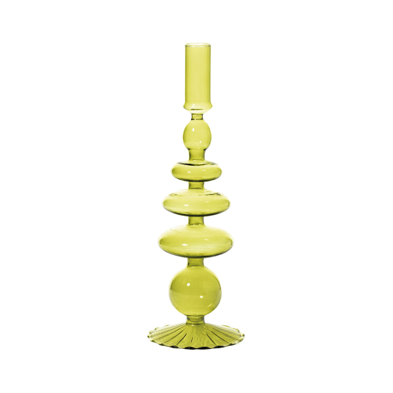 
                
                    Load image into Gallery viewer, Glass Candle Holder - Pear Green
                
            