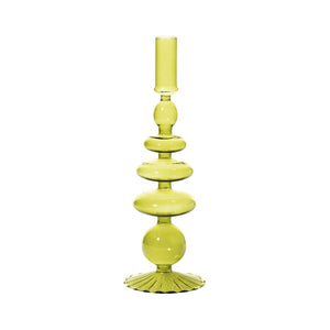 Glass Candle Holder - Pear Green