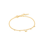 Gold Mother Of Pearl Drop Disc Bracelet